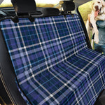 Blue Border Tartan Pattern Print Pet Car Back Seat Cover