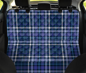 Blue Border Tartan Pattern Print Pet Car Back Seat Cover