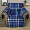 Blue Border Tartan Pattern Print Recliner Protector