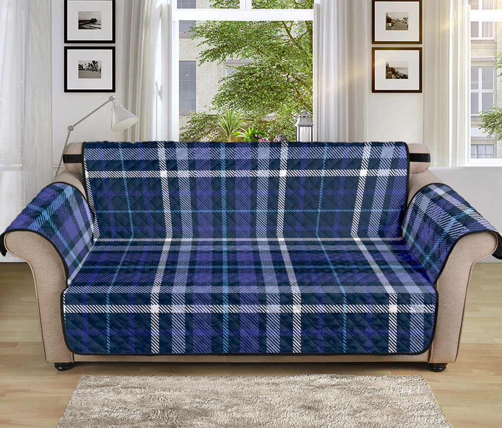 Blue Border Tartan Pattern Print Sofa Protector