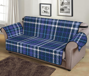 Blue Border Tartan Pattern Print Sofa Protector