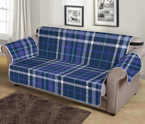 Blue Border Tartan Pattern Print Sofa Protector