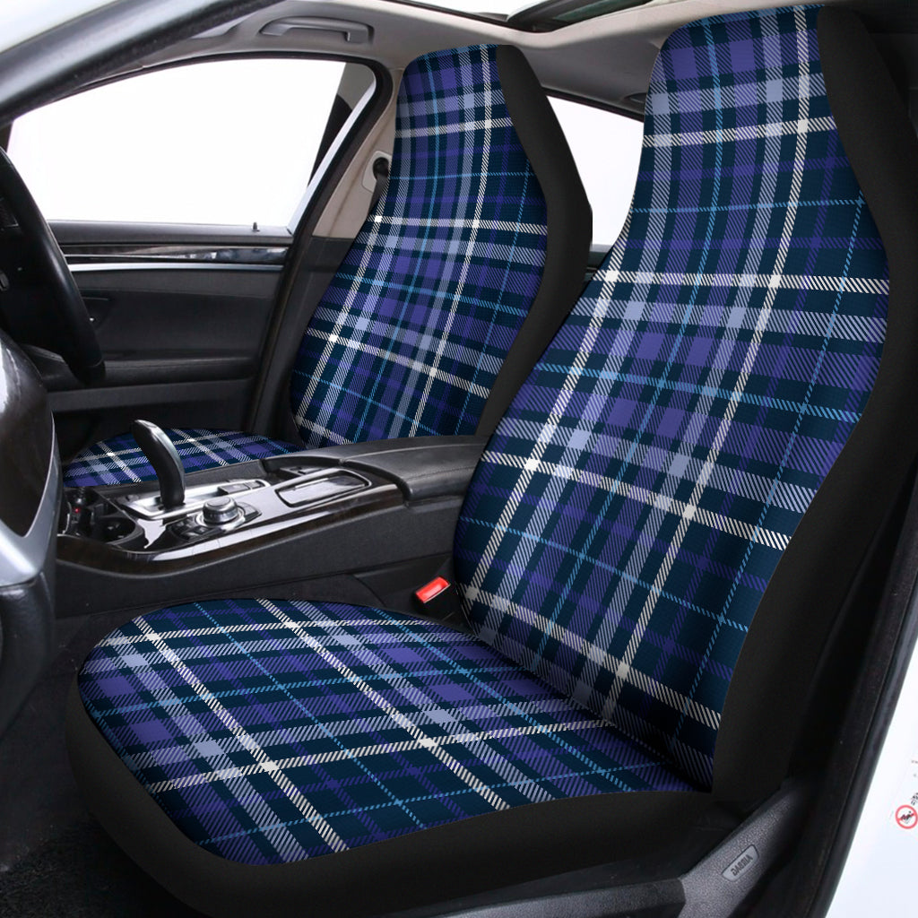 Blue Border Tartan Pattern Print Universal Fit Car Seat Covers