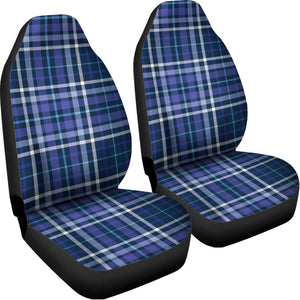 Blue Border Tartan Pattern Print Universal Fit Car Seat Covers