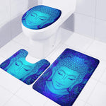 Blue Buddha Print 3 Piece Bath Mat Set