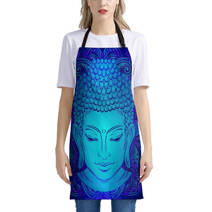 Blue Buddha Print Apron