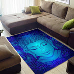 Blue Buddha Print Area Rug GearFrost