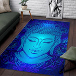 Blue Buddha Print Area Rug GearFrost