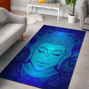 Blue Buddha Print Area Rug GearFrost