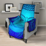 Blue Buddha Print Armchair Protector