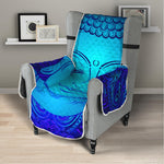 Blue Buddha Print Armchair Protector