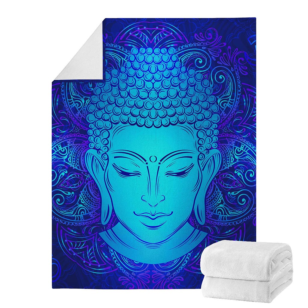 Blue Buddha Print Blanket