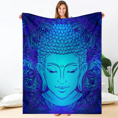 Blue Buddha Print Blanket