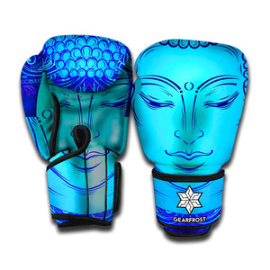 Blue Buddha Print Boxing Gloves