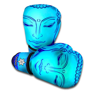 Blue Buddha Print Boxing Gloves