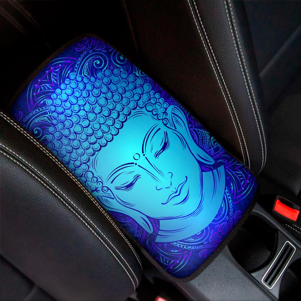 Blue Buddha Print Car Center Console Cover