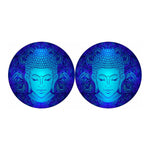 Blue Buddha Print Car Coasters