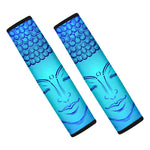 Blue Buddha Print Car Seat Belt Covers