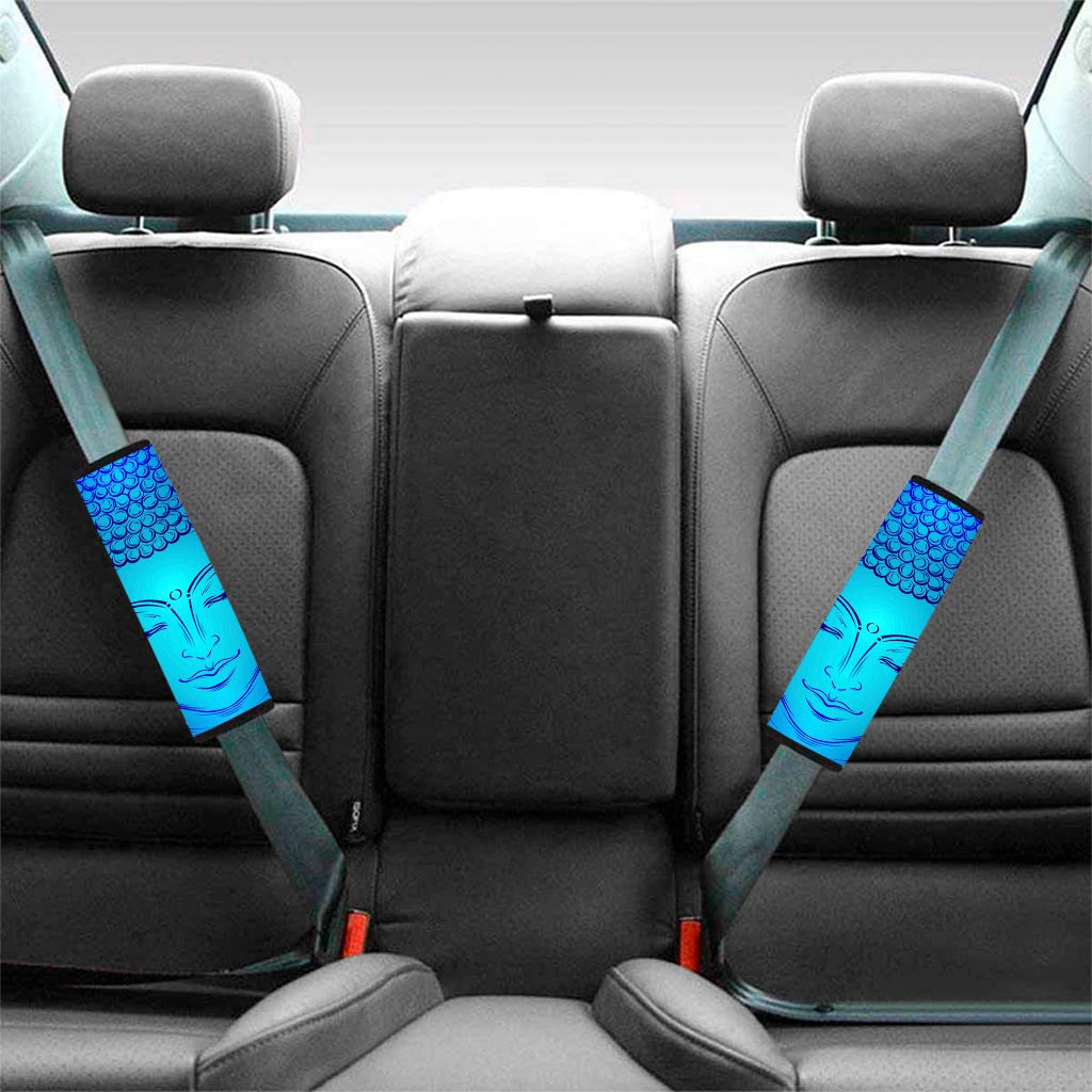 Blue Buddha Print Car Seat Belt Covers