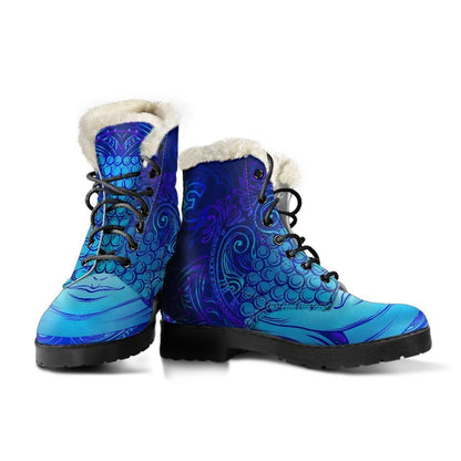 Blue Buddha Print Comfy Boots GearFrost