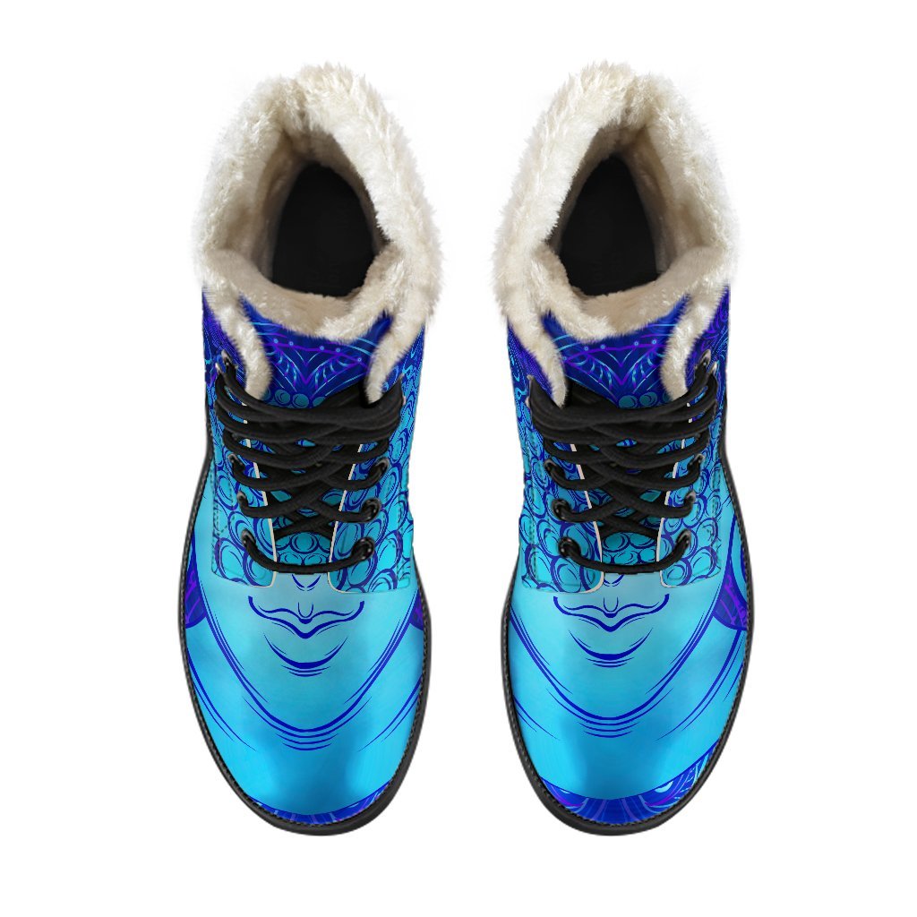 Blue Buddha Print Comfy Boots GearFrost