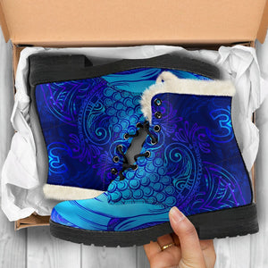 Blue Buddha Print Comfy Boots GearFrost