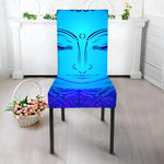 Blue Buddha Print Dining Chair Slipcover