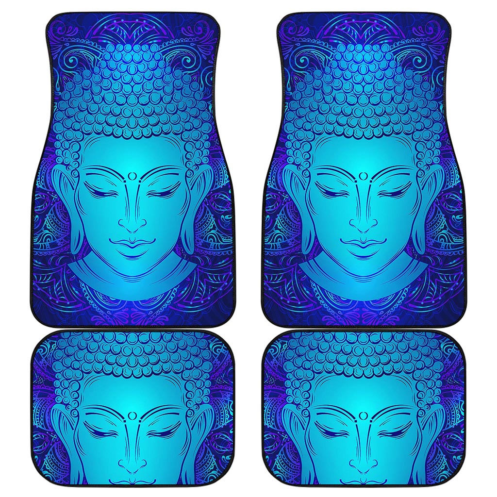 Blue Buddha Print Front and Back Car Floor Mats