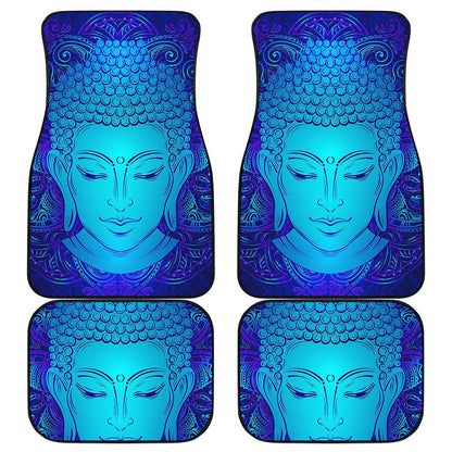 Blue Buddha Print Front and Back Car Floor Mats