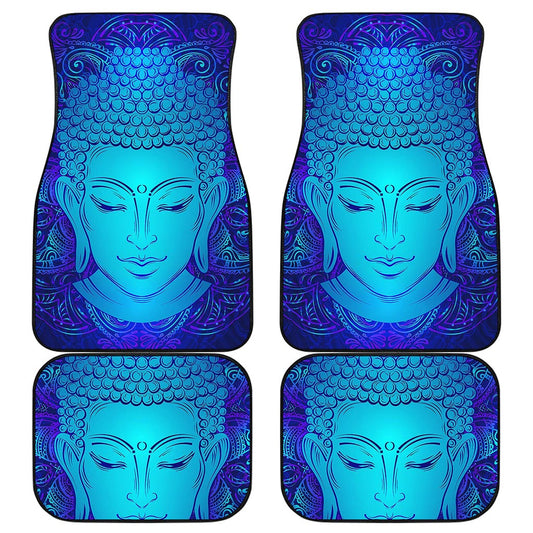 Blue Buddha Print Front and Back Car Floor Mats