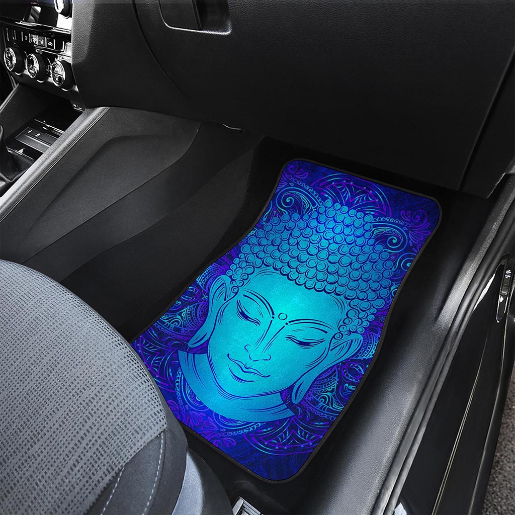 Blue Buddha Print Front and Back Car Floor Mats