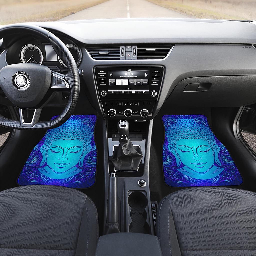 Blue Buddha Print Front Car Floor Mats