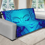 Blue Buddha Print Futon Protector