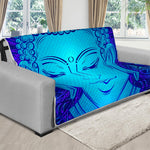 Blue Buddha Print Futon Protector