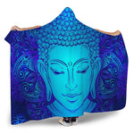 Blue Buddha Print Hooded Blanket