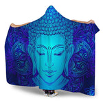 Blue Buddha Print Hooded Blanket