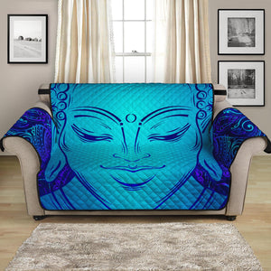 Blue Buddha Print Loveseat Protector