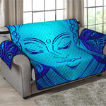 Blue Buddha Print Loveseat Protector