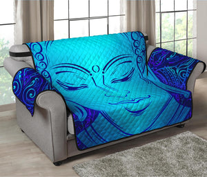 Blue Buddha Print Loveseat Protector