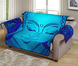 Blue Buddha Print Loveseat Protector