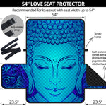 Blue Buddha Print Loveseat Protector