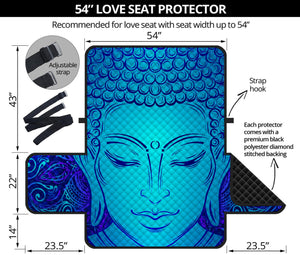 Blue Buddha Print Loveseat Protector