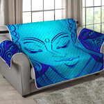 Blue Buddha Print Loveseat Protector