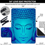 Blue Buddha Print Loveseat Protector