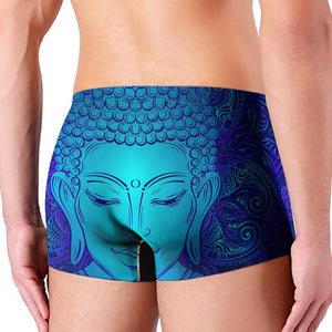 Blue Buddha Print Men's Boxer Briefs