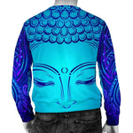 Blue Buddha Print Men's Crewneck Sweatshirt GearFrost