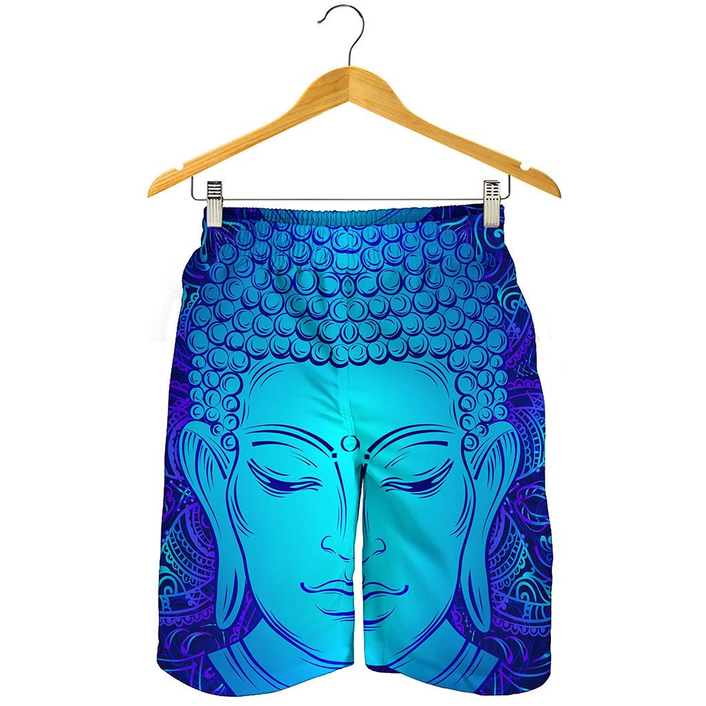 Blue Buddha Print Men's Shorts