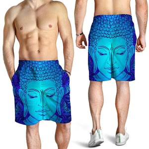 Blue Buddha Print Men's Shorts