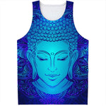 Blue Buddha Print Men's Tank Top