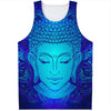 Blue Buddha Print Men's Tank Top